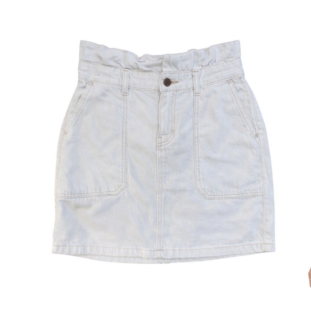 Free People White Utility Skirt‎ – Size 8 Linen Cotton Blend - Picture 2 of 9